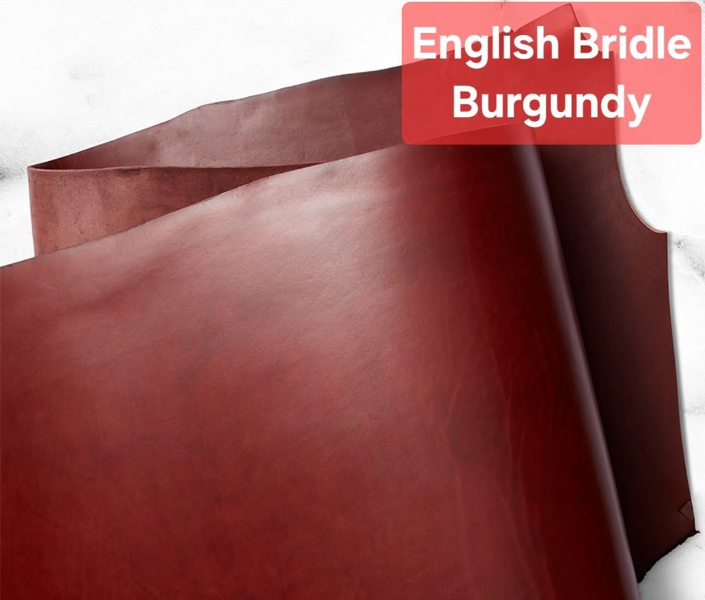 Burgundy Wickett & Craig English Bridle leather color sample.