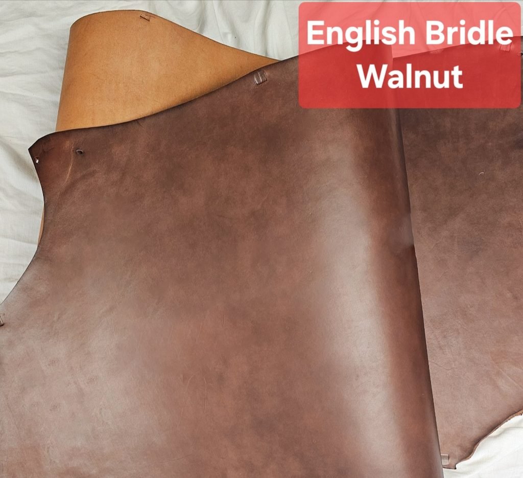 Walnut Wickett & Craig English Bridle leather color sample.