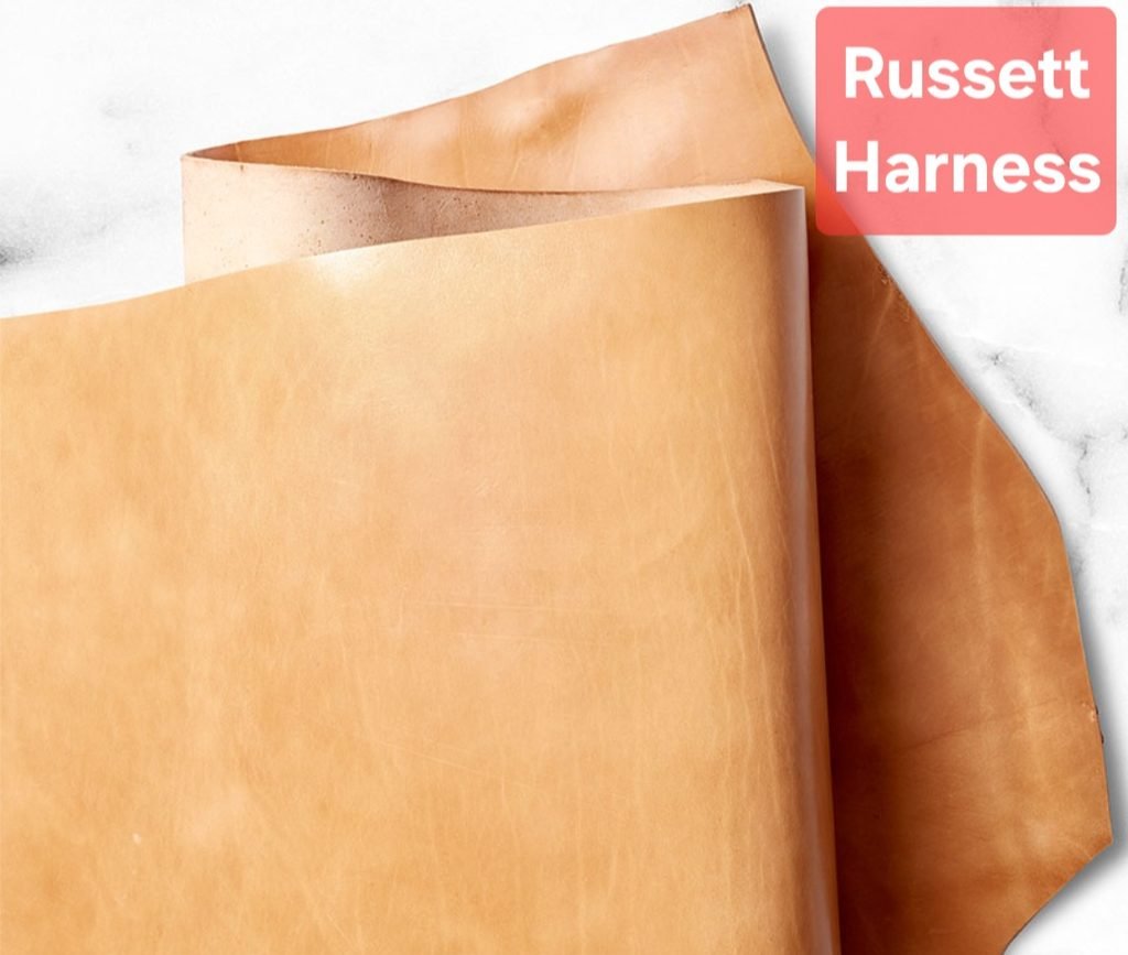 Russet harness leather color sample.